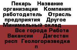 Пекарь › Название организации ­ Компания-работодатель › Отрасль предприятия ­ Другое › Минимальный оклад ­ 12 300 - Все города Работа » Вакансии   . Дагестан респ.,Геологоразведка п.